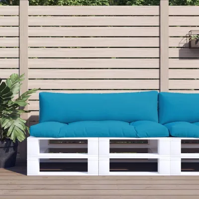 Produktbild von Design Palettenkissen 2-tlg. Hellblau Stoff, Klassische Sofas 2024 Neu