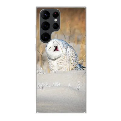 Produktbild von MuchoWow® Handyhülle Schutzhülle Hülle für Samsung Galaxy S22 Ultra Eule - Schnee - Düne Silikon Softcase Handy Hülle - Abbildung