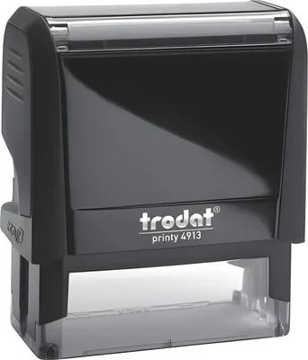 Produktbild von Trodat 4913, Selbstfärbestempel, Text/Datumsstempel, 38 x 14 mm, Schwarz, Kunststoff, Recycelbarer Kunststoff