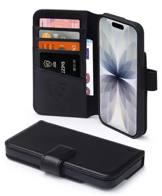 Productafbeelding van MobyDefend Hoesje - Geschikt voor iPhone 17  - Luxe Leren  Wallet Bookcase - Zwart