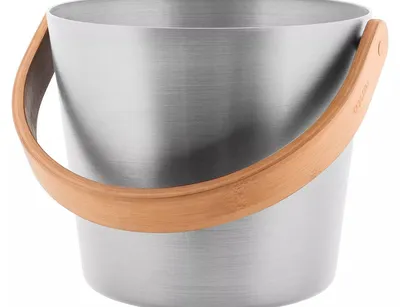 Produktbild von Rento Saunakübel aluminium SILBER mit Bambus Henkel