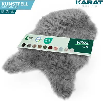 Produktbild von Kunstfell Nelly flauschig & weich in vielen Farben Grey 90x60 cm