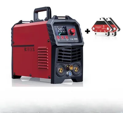 Zdjęcie produktu dla Spawarka inwertorowa 2-w-1 TIG i MMA, 200A, z magnesami do spawania