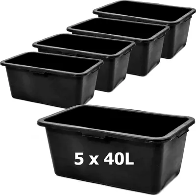 Productafbeelding van Mortelbak, 5 stuks, van kunststof, 40 liter. Mortelbak, 72 cm. Mortelbak/mortelkuip voor het mengen van mortel