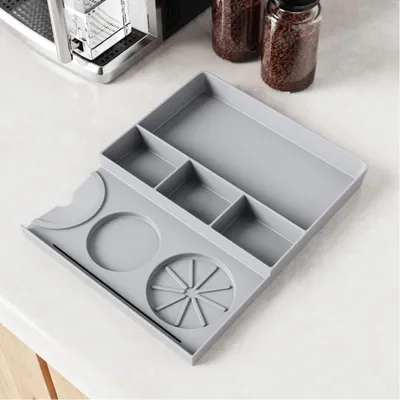 Espresso Tamper Station, 4-in-1, für 51/54/58 mm Portafilter, Grau