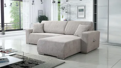 Produktbild von Sofa Couch Ecksofa Eckcouch Wohnlandschaft Schlaffunktion Lincoln Cord Bezug