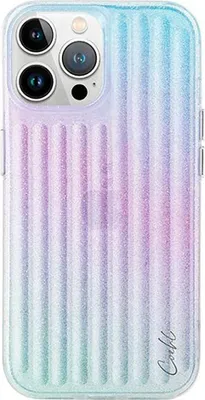 Imagen del producto de Funda Uniq Coehl Linear para iPhone 15 Pro, color rosa y azul