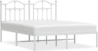 Produktbild von vidaXL Bettgestell mit Kopfteil Metall Weiß 140x200 cm