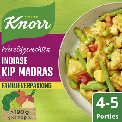 Zdjęcie produktu dla Knorr Wereldrechte Indiase Kip Madras XL 529g – Autentyczne indyjskie curry