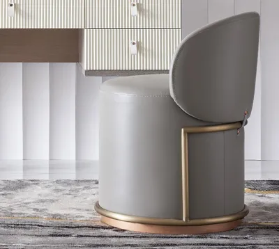 Produktbild von Hocker Design Polster Fußhocker Ottomane Sitz Leder Chaise Lounge Pufa Sessel