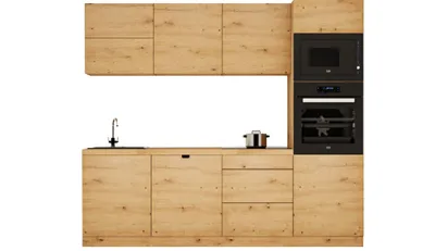Produktbild von Küchenzeile 240 cm ohne E-Geräten Einbauküche Moderne Küchenzeile, Langen KL26-M240 Artisan Eiche