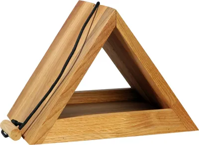 Produktbild von Dreieckiges Vogelhaus zum Aufhängen, Futterstation für Wildvögel, 26,5 x 19 x 19 cm, Eiche, Braun
