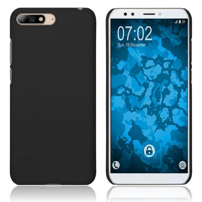Produktbild von PhoneNatic Case kompatibel mit Huawei Y6 (2018) - Hülle schwarz gummiert Hard-case Cover