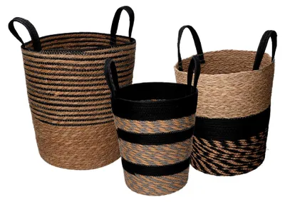 Immagine prodotto di Set 3 Ceste Rotonde in Fibra Naturale