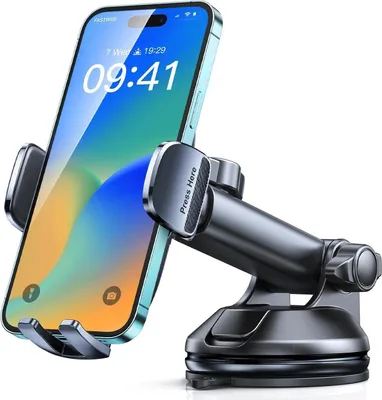 Image de Support de téléphone portable pour voiture avec rotation à 360° et ventouse stable