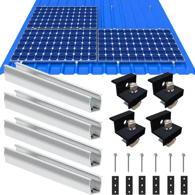 Solarmodul-Halterung Flachdach, Alu, 1 Modul, 30-35 mm Klemm