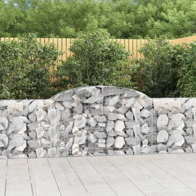 Produktbild von "WINTER SALE"Gabionenkörbe - Moderne und langlebige - Gabionen mit Hochbogen - 15 Stk. 300x30x80/100cm Verzinktes Eisen NEU292180 - Beete