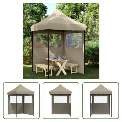 Image de The Living Store Tente de réception Pop-Up pliante avec 2 parties latérales Taupe