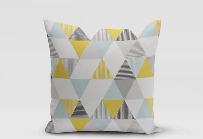 Produktbild von SCHÖNER LEBEN. Kissenhülle Brio Dreiecke Mineral mint grün grau Größe 40x40cm (HxB) 40x40cm (HxB) Größe
