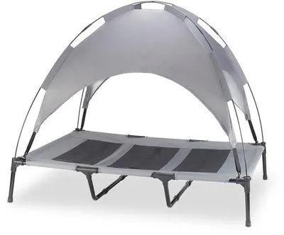 Produktbild von Hundebett für Innen- und Außenbereich mit Sonnendach XXL, 122x92x95cm, groß, weich, für Hunde