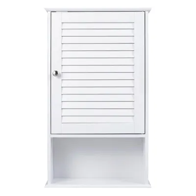 Produktbild von Hängeschrank mit höhenverstellbarem Innerregal & Tür, Wandschrank mit offener Ablage, wasserdichter Badschrank für Küche, Bade-, Wohn- oder Schlafzimmer, 42× 17 ×70 cm, weiß