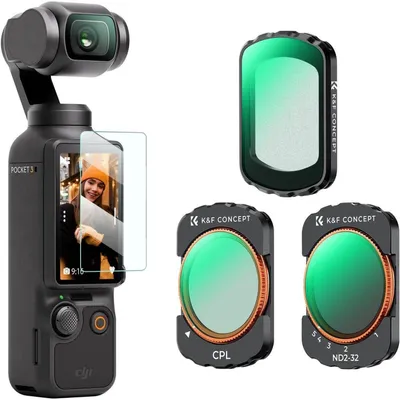 Image de Filtres pour DJI Osmo Pocket 3 : polarisant circulaire (CPL), effet brume noir (1/4), filtre ND variable ND2-32, avec système de fixation magnétique