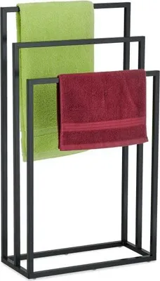 Produktbild von Schwarzer Handtuchhalter mit 3 Stangen