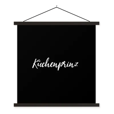 Produktbild von MuchoWow® Textilposter Zitate - Sprichwörter - Kochen - Chefkoch 60x60 cm mit schwarzem Rahmen - Posteraufhänger