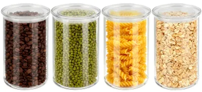 Vorratsgläser aus Glas, 4 Stück, 1050 ml, transparent