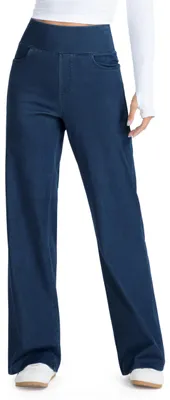 Image de Jeans taille haute, coupe large, avec poches