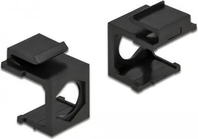 Produktbild von DeLOCK Keystone Abdeckung schwarz mit 9,7 mm Durchführung 4 Stück, Schwarz, Polycarbonat (PC), Schraubenlos, Universal, Glänzend, Keystone-Modul