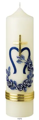 Produktbild von Marienkerze Altarkerze Marienmotiv Blau 30 x 8 cm