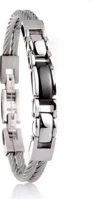 Produktbild von männer Edelstahl Draht Armband Mit Schwarz PVD SB7489-21cm