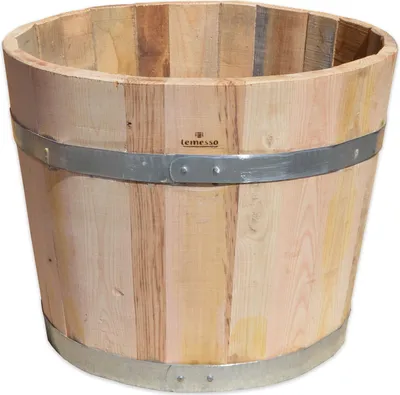 Produktbild von Kübel NATUR, Pflanzkübel aus Kastanienholz,50 cm Durchmesser mit Rollen
