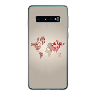 Produktbild von MuchoWow® Handyhülle Schutzhülle Hülle für Samsung Galaxy S10 Weltkarte - Karte - Briefe Silikon Softcase Handy Hülle - Handytasche