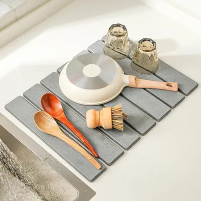 Imagen del producto de Solidchoice: Alfombrilla absorbente de tierra de diatomeas para un secado rápido de vajilla