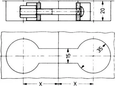 Produktbild von Arbeitsplattenverbinder M6 x 150 mm verzinkt