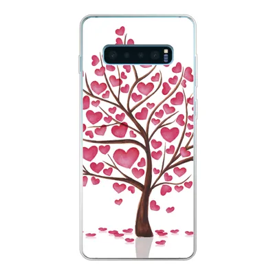 Produktbild von MuchoWow® Handyhülle Schutzhülle Hülle für Samsung Galaxy S10 Plus Eine Illustration eines Baumes mit Herzen Silikon Softcase Handy Hülle - Schutzhülle