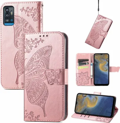 Produktbild von König Design Hülle kompatibel mit ZTE Blade A71 Kunstleder Handyhülle - Handy Case Rose Gold