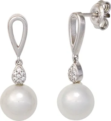 Produktbild von JOBO Ohrhänger 925 Sterling Silber rhodiniert mit Zirkonia Ohrringe Ohrstecker