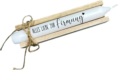Produktbild von Kerze mit Spruch, Geschenkkerze Alles Liebe zur Firmung, Geschenk Firmung Junge Mädchen
