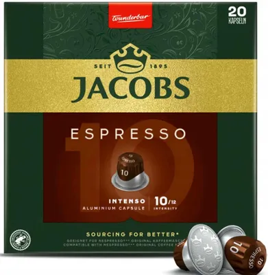 Produktbild von Jacobs Kapseln Espresso Intenso | 20 Nespresso® komp. Kapseln