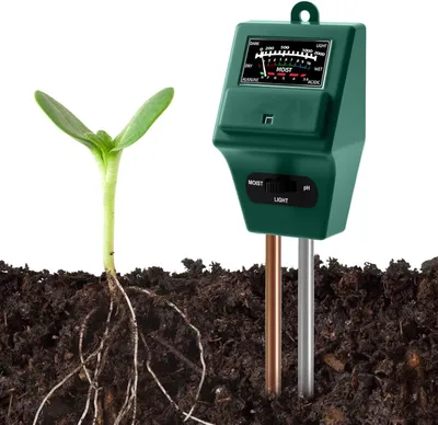 Produktbild von Bodenfeuchtigkeitsmesser 3-in-1, mit pH-Tester und Lichtmesser, für Garten
