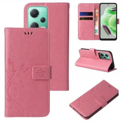 Produktbild von Kunstleder Flip-Hülle Floral für Smartphones - Farbe: Rosegold - Modellkompatibilität: Für Xiaomi Redmi Note 12 5G