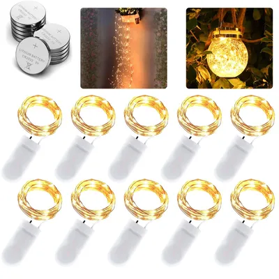 Mikro-LED-Lichterkette, 1 m, 10 LEDs, batteriebetrieben, IP65
