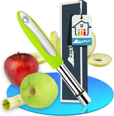 Produktbild von Apfelkernentferner mit Stahlzange und Aufhängeschlauch - Effiziente Küchengerätschaft für das Schälen von Früchten