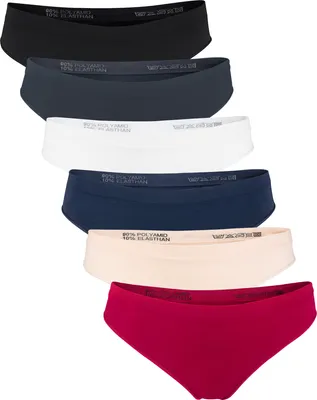 Produktbild von Fabio Farini - 6 Stück Frauen Unterwäsche - Damen Tanga für enge Hosen im sportlichen Look ohne Nähte