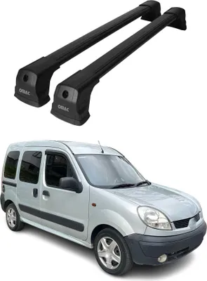 Image de Barres de Toit Transversales pour Renault Kangoo Pre-FL 1999-2008 Alu Noir