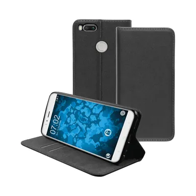 Produktbild von PhoneNatic Kunst-Lederhülle kompatibel mit Xiaomi Mi 5x / Mi A1 - Book-Case schwarz Cover