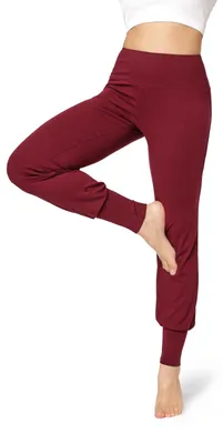 Produktbild von Bellivalini Yoga Hose Damen Lang Haremshose Trainingshose BLV50-278 (Wein, 3XL)